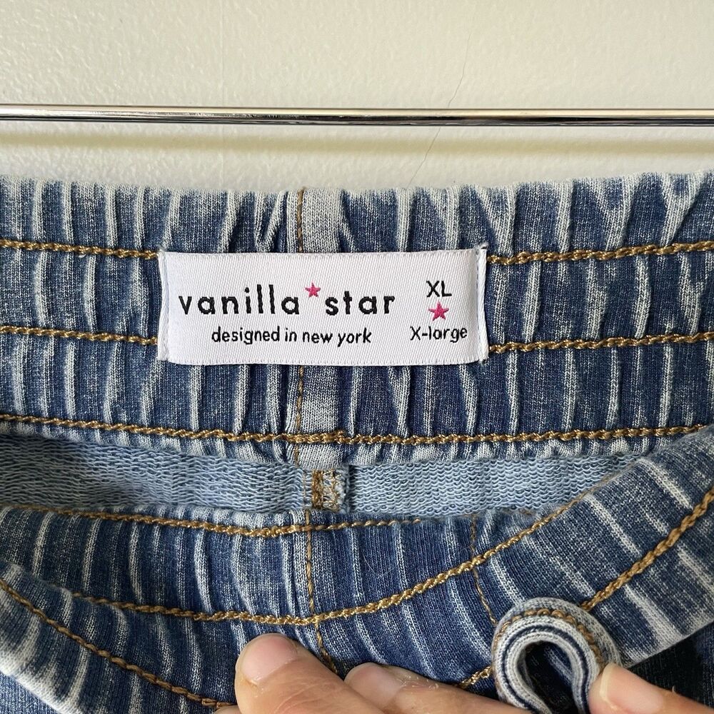 Vanilla Star Wide Leg Cargo Sweatpants Blue Marble Loungewear Women's Size XL - Picture 7 of 10